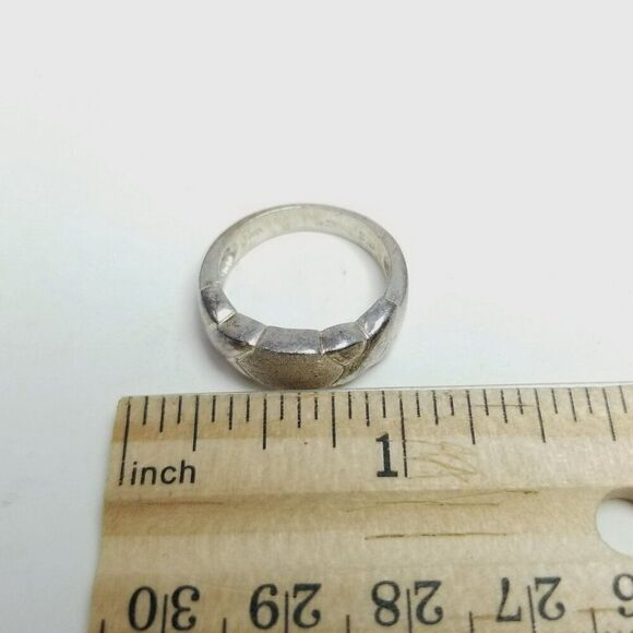 Vintage Sterling Silver Band Ring, Size 6 1/2, Signed FAS Stacking Unisex Estate - Picture 7 of 8